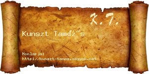 Kunszt Tamás névjegykártya